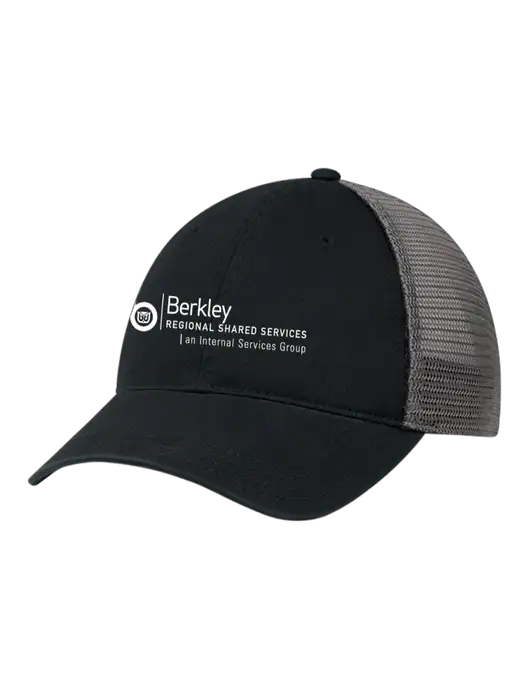 Richardson 111 Garment Washed Trucker Cap Black w/Charcoal Mesh w/Berkley RSS logo