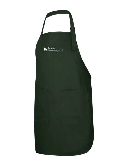 Full-Length Dark Green Apron With Pockets w/Berkley RSS logo