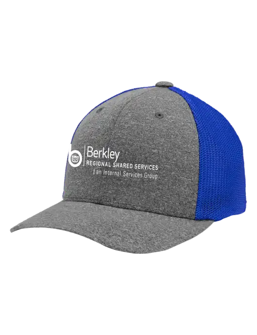 Flexfit Royal/Medium Grey Heather Melange Mesh Back Trucker Cap w/Berkley RSS logo