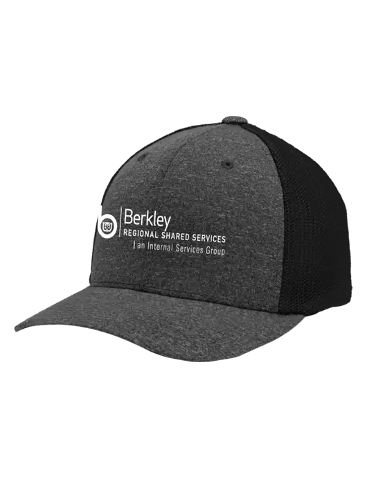 Flexfit Black/Dark Charcoal Heather Melange Mesh Back Trucker Cap w/Berkley RSS logo