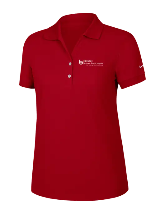 Nike Womens Dri-FIT Classic Red Polo w/Berkley RSS logo