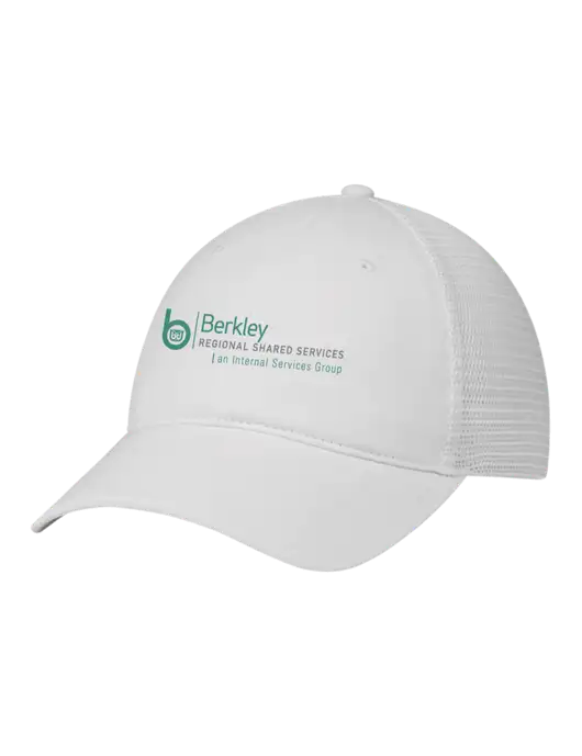 Richardson 111 Garment Washed Trucker Cap White w/White Mesh w/Berkley RSS logo