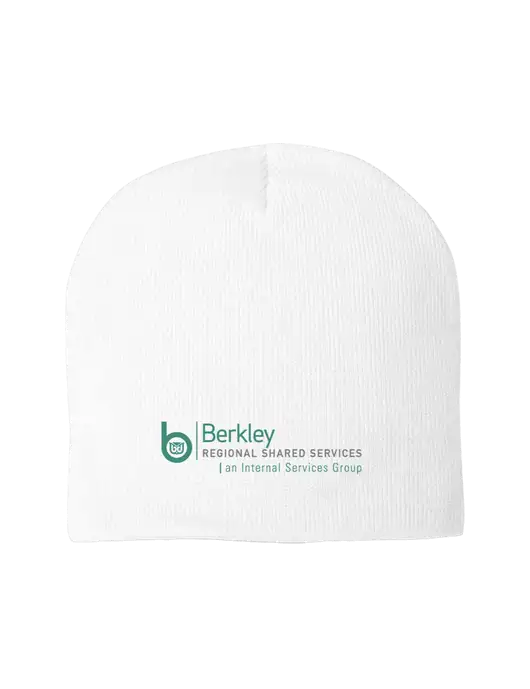 Solid White Element Knit Beanie w/Berkley RSS logo
