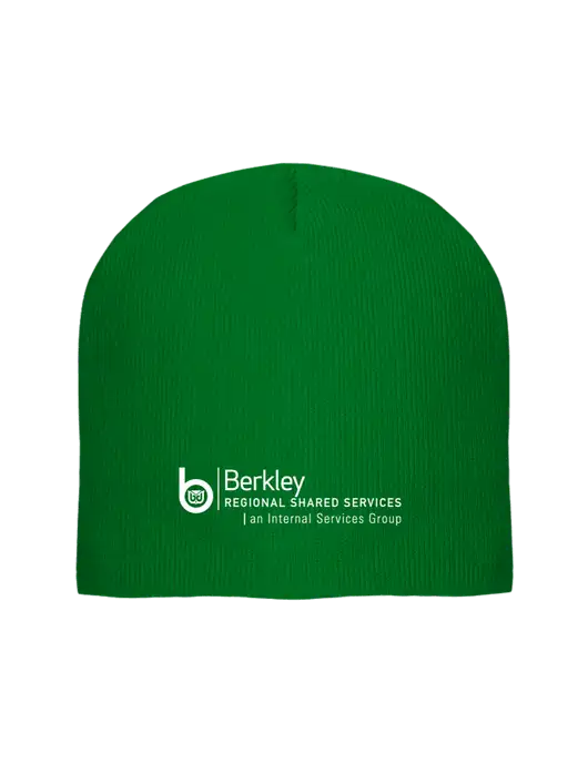 Solid Kelly Green Element Knit Beanie w/Berkley RSS logo