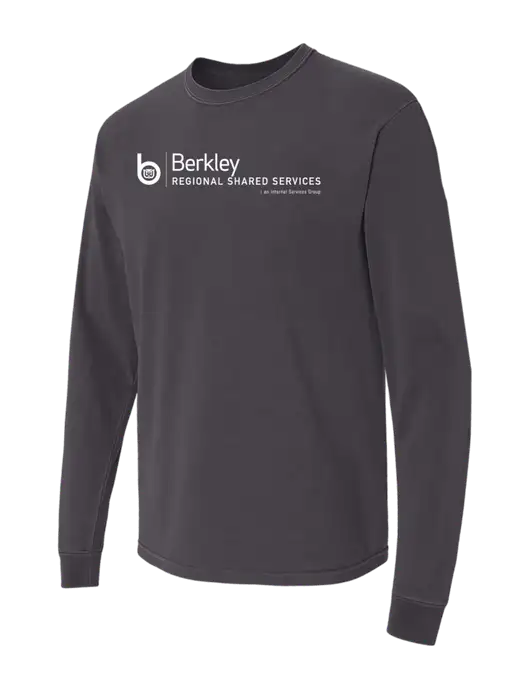 Comfort Colors Garment-Dyed Dark Grey Heavyweight Long Sleeve T-Shirt w/Berkley RSS logo