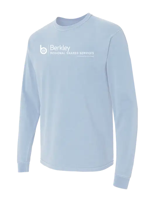 Comfort Colors Garment-Dyed Light Blue Heavyweight Long Sleeve T-Shirt w/Berkley RSS logo