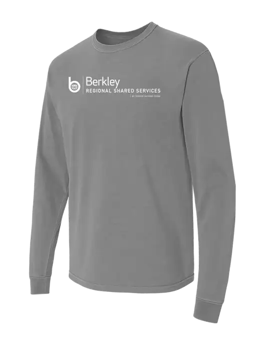 Comfort Colors Garment-Dyed Medium Grey Heavyweight Long Sleeve T-Shirt w/Berkley RSS logo