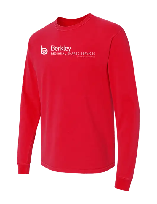 Comfort Colors Garment-Dyed Red Heavyweight Long Sleeve T-Shirt w/Berkley RSS logo