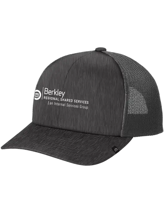 TravisMathew Very Dark Grey Heather Cruz Trucker Cap w/Berkley RSS logo