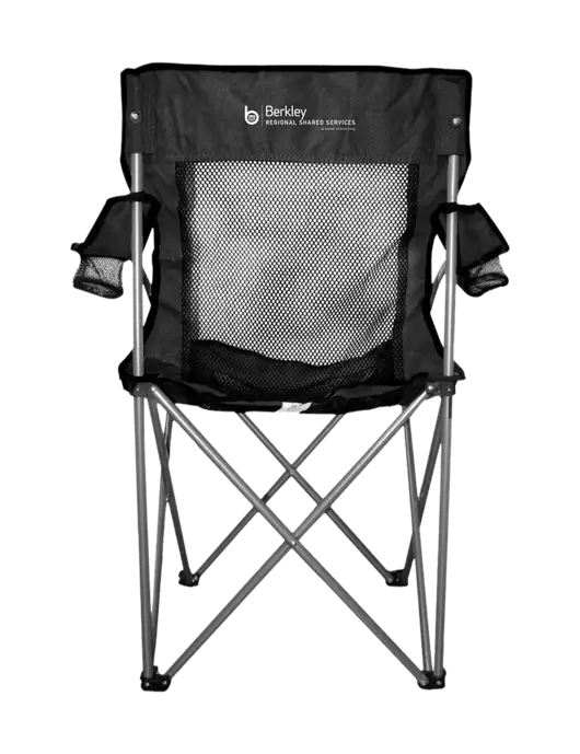 Titan Black/Black Mesh Folding Chair w/Berkley RSS logo