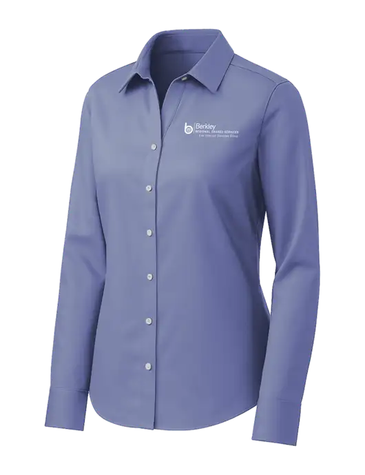 Brooks Brothers Womens Royal Blue Wrinkle-Free Stretch Pinpoint Shirt w/Berkley RSS logo