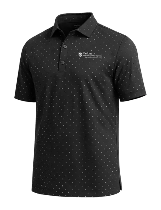 Callaway Micro Chev Black Print Polo w/Berkley RSS logo
