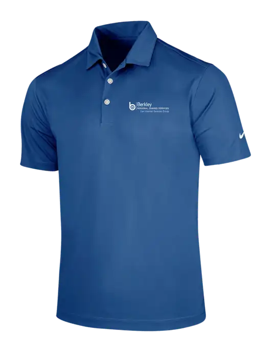 NIKE Dark Royal Dri-Fit Vertical Mesh Polo w/Berkley RSS logo