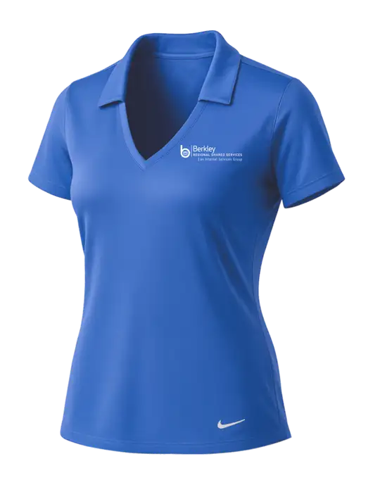 NIKE Light Royal Womens Dri-Fit Vertical Mesh Polo w/Berkley RSS logo