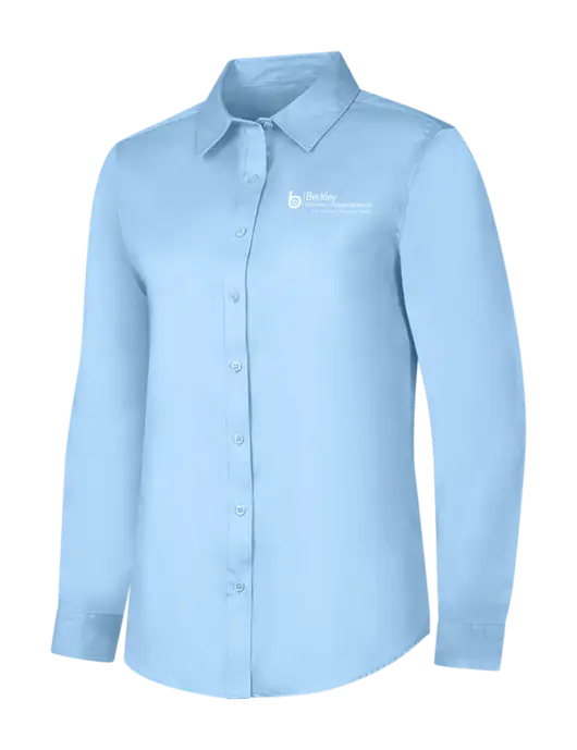 Womens Light Blue Long Sleeve Superpro React Twill Shirt w/Berkley RSS logo