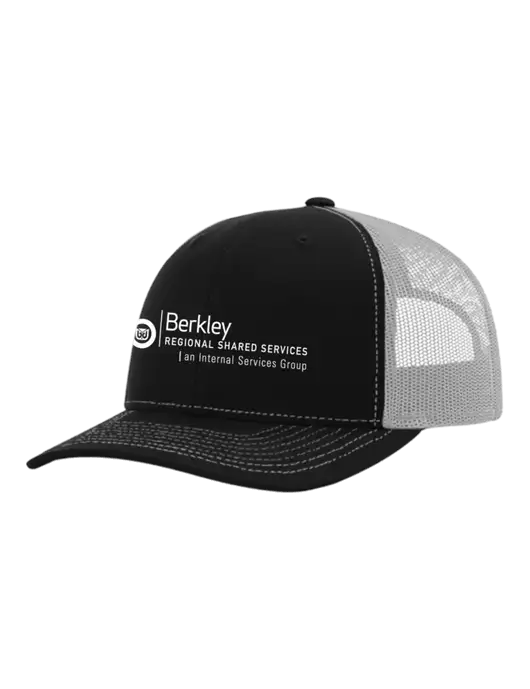 Richardson Adjustable Snapback Original 112 Trucker Cap Black w/White Mesh w/Berkley RSS logo