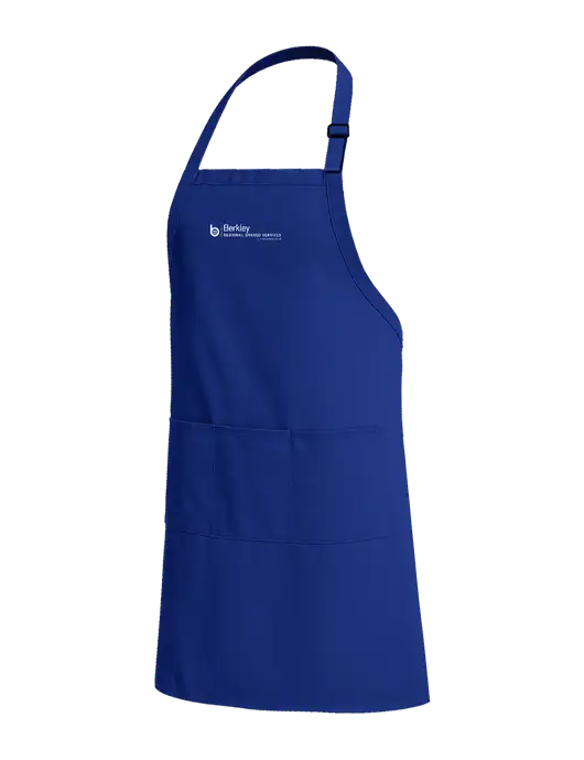Easy Care Extra Long Bib Dark Royal Apron with Stain Release w/Berkley RSS logo