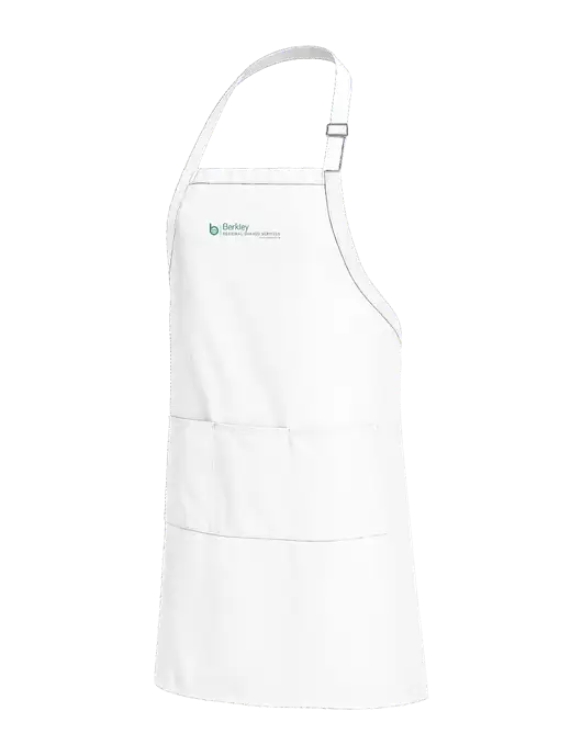 Easy Care Extra Long Bib White Apron with Stain Release w/Berkley RSS logo