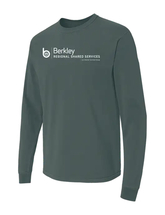 Comfort Colors Garment-Dyed Dark Green Heather Heavyweight Long Sleeve T-Shirt w/Berkley RSS logo