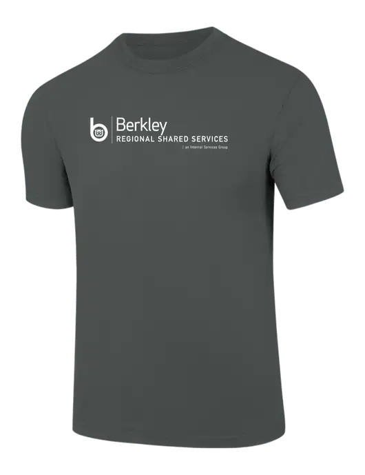 Comfort Colors 6.1 oz Dark Grey Heather Heavyweight Ring Spun T-Shirt w/Berkley RSS logo
