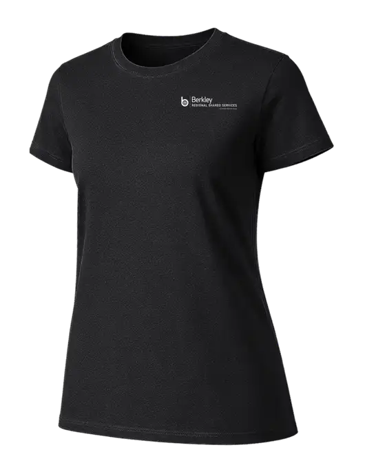 Womens Ring Spun Jet Black 4.5 oz T-Shirt w/Berkley RSS logo
