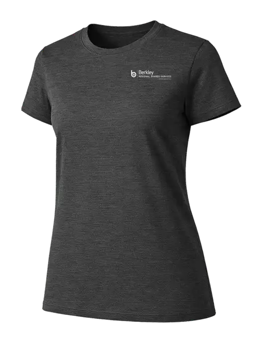 Womens Ring Spun Dark Heather Grey 4.5 oz T-Shirt w/Berkley RSS logo
