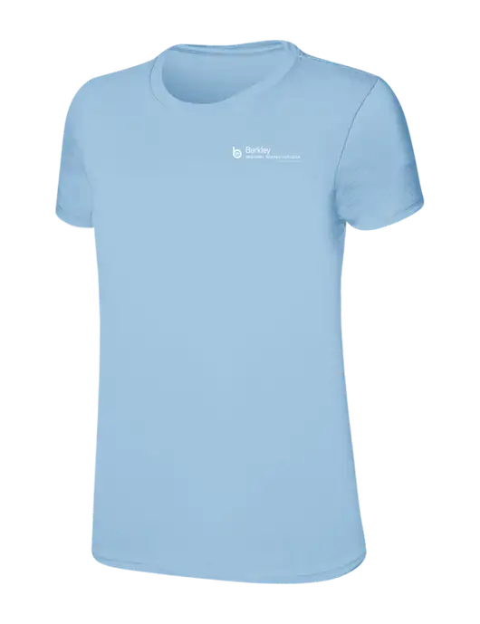 Womens Ring Spun Light Blue 4.5 oz T-Shirt w/Berkley RSS logo