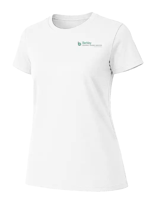 Womens Ring Spun White 4.5 oz T-Shirt w/Berkley RSS logo