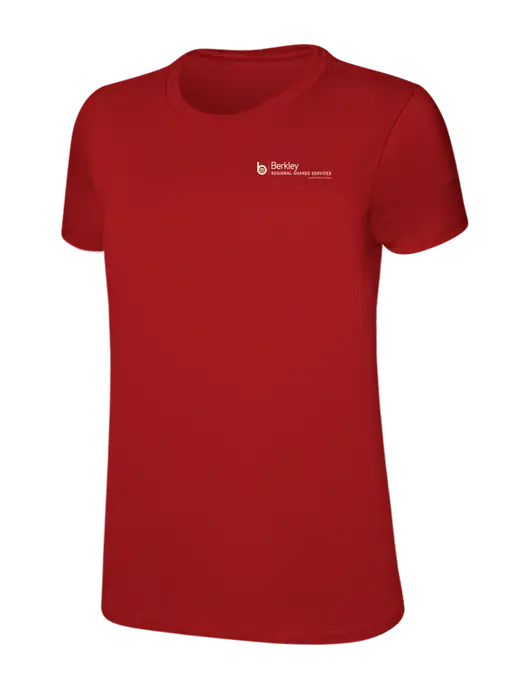 Womens Ring Spun Bright Red 4.5 oz T-Shirt w/Berkley RSS logo
