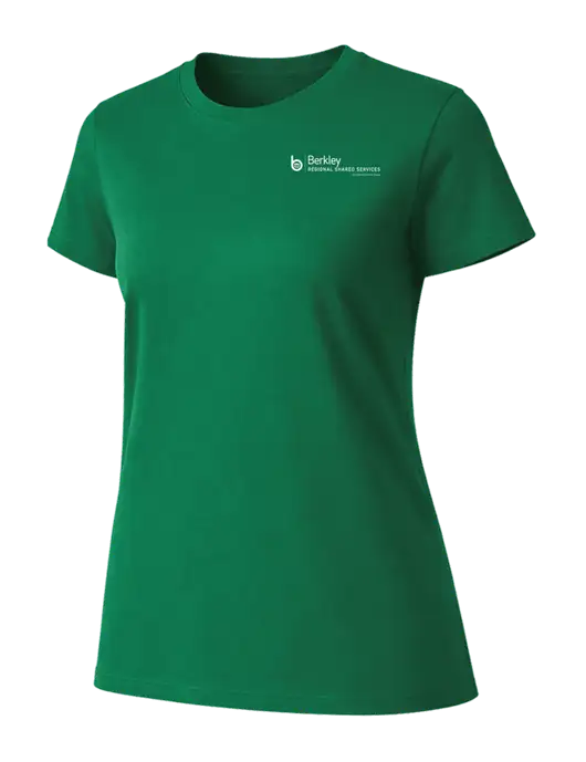 Womens Ring Spun Kelly Green 4.5 oz T-Shirt w/Berkley RSS logo